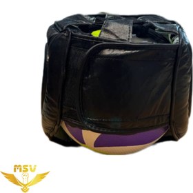 تصویر کلاه چرم اتل دار ریس مشکی 