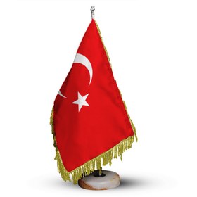 تصویر پرچم و نشان رومیزی ترکیه مجموعه دو عددی - بدون ریشه Table flag "Turkey"