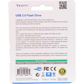 تصویر فلش مموری وریتی مدل V814 ظرفیت 32 گیگابایت V814 32GB USB 2.0 Flash Memory