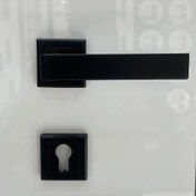 تصویر دستگیره درب مدل رزت کد 3000 و 457 بسته ۲ عددی مشکی مات 