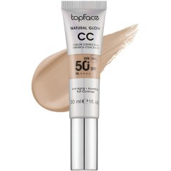 تصویر سی سی کرم تاپ فیس انواع پوست 30 میل شماره 02 Top face natural glow CC cream 02