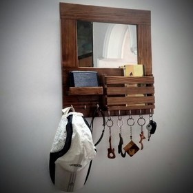 تصویر جاکلیدی دیواری چوبی آینه دار 