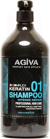 تصویر شامپو بدون سولفات آگیوا مشکی مدل کراتینKeratin 01 Agave Black Hair Shampoo Model Keratin 01