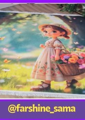 تصویر فرش دخترونه مدل کارتونی مربعی یک در یک 
