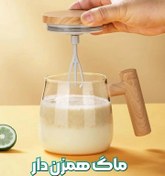 تصویر لیوان شیشه ای همزن دار 