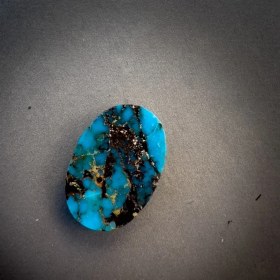 تصویر خرید نگین فیروزه نیشابور اصل (شجری زنده) | ابعاد ۱۸ در ۱۳ میلی‌متر 