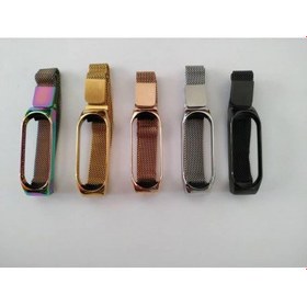 تصویر بند فلزی با قفل مغناطیسی مناسب برای مچ بند شیائومی می بند 4 و می بند 3 | Xiaomi Mi Band 4 Mi Band 3 Milanese Wrist Strap Magnet 