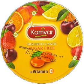 تصویر آب نبات شش میوه قوطی جدید کامور kamvar new six fruit candy tin