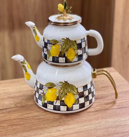 تصویر ست کامل لیمو - سینی گرد لعابی ۳۲ 