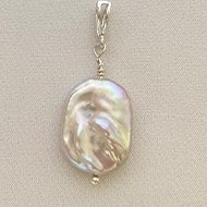 تصویر آویز گردنبند نقره با مروارید باروک پرورشی سفید ا Pearl necklace Pearl necklace