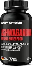 تصویر آشواگاندا 120 کپسول بادی اتک Body Attack Ashwagandha KSM-66