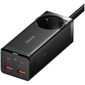 تصویر شارژر رومیزی 4 پورت بیسوس مدل PowerCombo PSZM000401 100W Baseus PowerCombo PSZM000401 100W 4-Port Desktop Charger