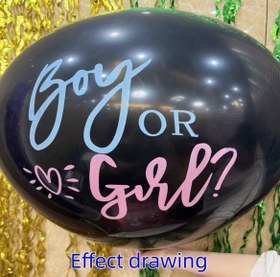 تصویر بادکنک تعیین جنسیت نوزاد 3pcs/Pack 36-Inch Gender Reveal Balloons, Black Round Latex Balloons For Gender Reveal Party Decorations, Random Mixed Colors