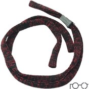 تصویر بند عینک مدل جورابی رنگ مشکی با رگه های قرمز 