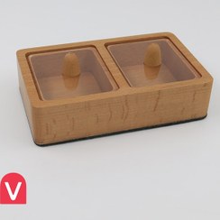 تصویر باکس پذیرایی درب دار دو خانه چوب راش 