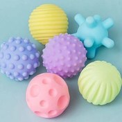 تصویر توپ حسی سیلیکونی نوزاد - یک بسته۶تایی 