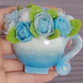 تصویر مگنت گلدان گل رز مگنت رو یخچالی