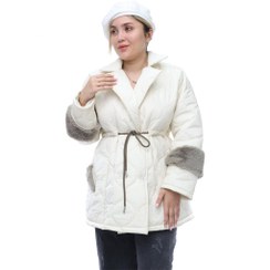 تصویر کاپشن کوتاه آستین خز زنانه 