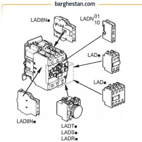 تصویر کنتاکتور 80 آمپر اشنایدر 40 کیلووات بوبین 220VAC مدل LC1D80M5 