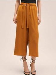 تصویر شلوار روزمره زنانه زرد برند mango 27018631 Kemerli Culotte Pantolon