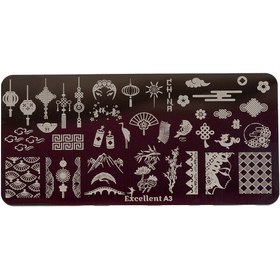 تصویر شابلون ناخن مدل A3 اکسلنت Excellent Nail Stencil A3