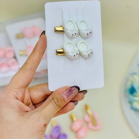 تصویر گیره مو طرح دمپایی - زرد 