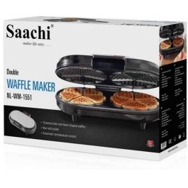 تصویر وافل ساز ساچی، مشکی، NL-WM-1551 Saachi Waffle Maker, Black, NL-WM-1551