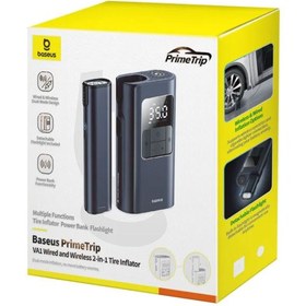 تصویر پمپ باد شارژی چراغ قوه و پاوربانک باسئوس مدلBaseus Car Tire Inflator Pumper VA1 BSCG034 Baseus Car Tire Inflator Pumper VA1 BSCG034
