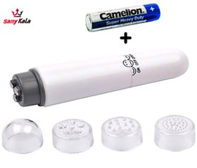 تصویر ماساژور و ویبراتور قلمی صورت mini massager+یک عدد باتری کملیون رایگان mini massager face massager and vibrator + one Kamlion battery