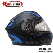 تصویر کلاه کاسکت ردلاین مدل 937 فک متحرک مشکی مات 