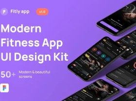 تصویر کیت رابط کاربری اپلیکیشن ورزشی فیتلی | Fitly App UI Kit 