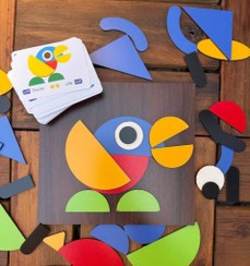 تصویر بازی فکری تطابق اشکال / چوبی ساختنی 