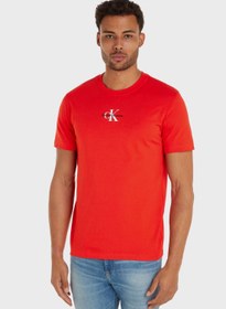 تصویر تی‌شرت یقه گرد با لوگو برند calvin klein jeans Logo Crew Neck T-Shirt