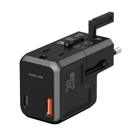 تصویر آداپتور 20 وات و مبدل برق گرین لاین Green Lion Mini Travel adapter PD 20W 