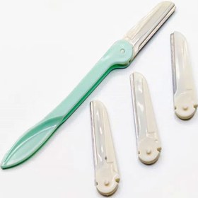 تصویر تیغ ابرو مدل MI-1104 به همراه 3 عدد تیغ یدکی میکسویر Mixueer MI-1104 Eyebrow with 3 spare blades