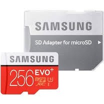 تصویر کارت حافظه microSDXC سامسونگ مدل Evo Plus همراه با آداپتور SD ظرفیت 256 گیگابایت با گارانتی مادام العمر 