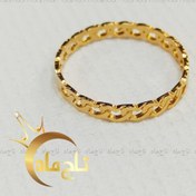 تصویر انگشتر مینیمال قلب های پیوسته طلا ۱۸ عیار 