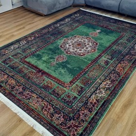 تصویر فرش ماشینی طرح اموی کد L553 سایز ۹ متر رنگ سبز 