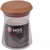 تصویر جا حبوباتی شیشه ای با درب چوبی 300CC برند MGS 