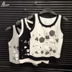 تصویر تاپ زنانه طرحدار وارداتی کد 9 