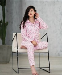 تصویر بلوز و شلوار دخترانه بزرگسال جلودکمه طرح پاپیون 