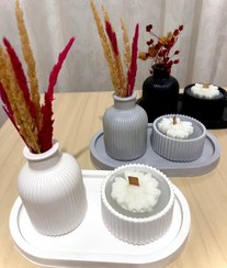 تصویر گلدان و شات شمع - مشکی 