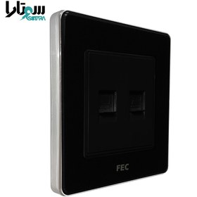 تصویر پریز تلفن و شبکه مشکی FEC-PS-02 