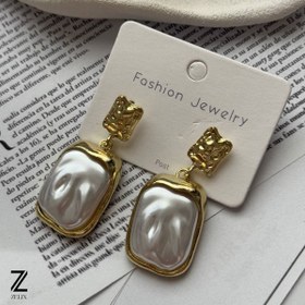 تصویر گوشواره مینیمال صدفی کد ۱۰۹۶ 