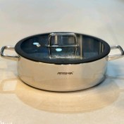 تصویر ماهیتابه دو دسته عرشیا مدل SS050-3341 سایز ۲۸ سانتی استیل کف لیزری 