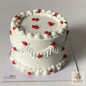 تصویر کیک وینتیج گل دار-02 | کد: ZNB-13N8 