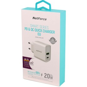 تصویر کلگی فست شارژ Netforce NW-220 2Port 3A QC PD 20W 