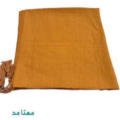 تصویر روسری نگین دار وال اسلپ رنگ قهوه ای کد 10-131 scarf code 131