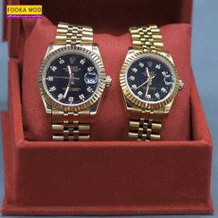 تصویر ساعت ست رولکس دیت جاست صفحه مشکی مدل ROLEX - F 714983 