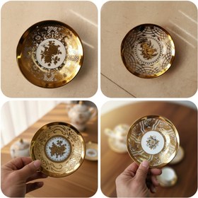 تصویر نعلبکی چینی طلایی 